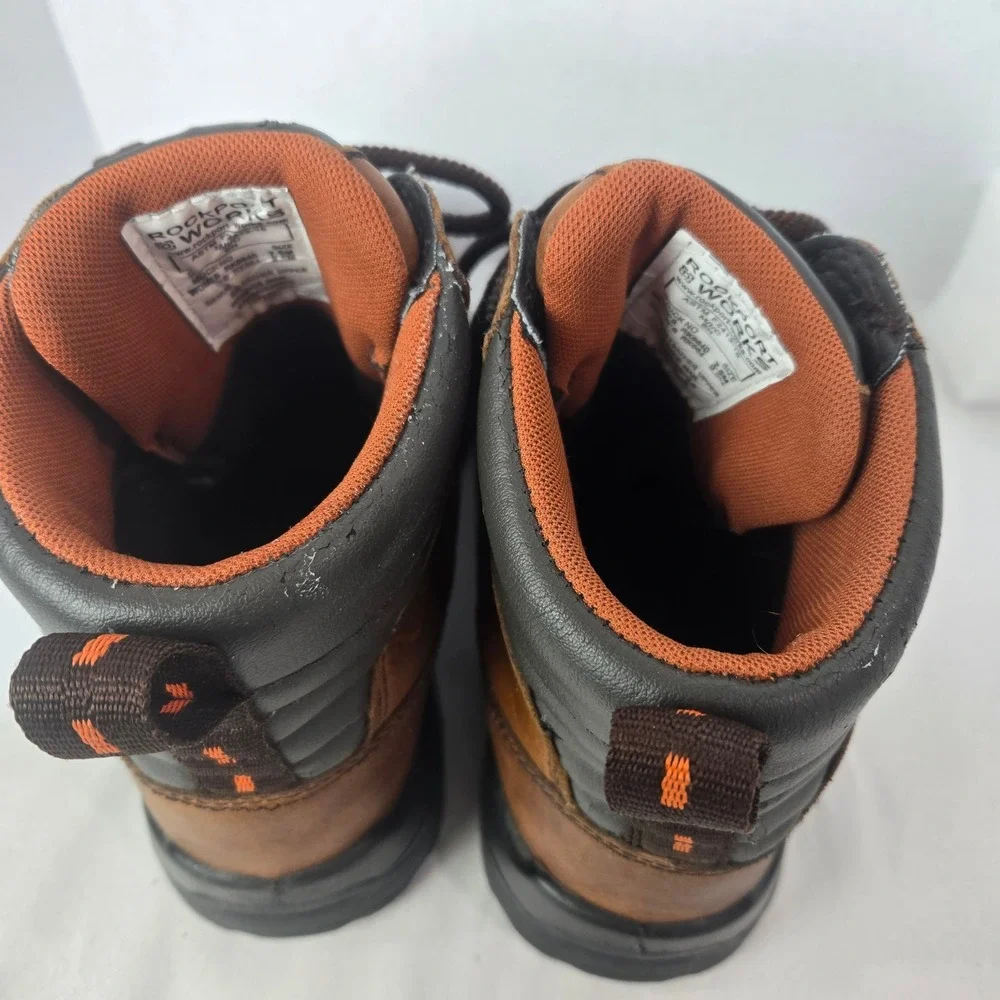 Rockport Works Waterproof Composite Toe Boots Mens 7.5 Womens 9.5 Brown RK6640